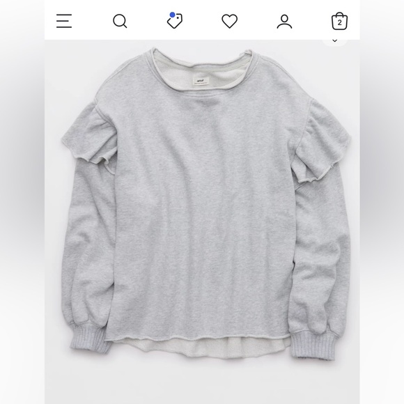 aerie Tops - nwot aerie ruffle sleeve sweatshirt